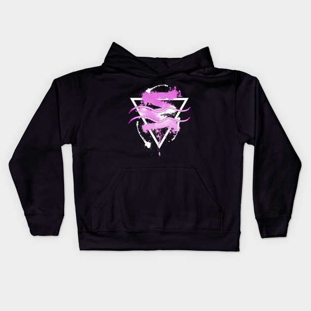 Aquarius - Pink Sky Kids Hoodie by Scailaret